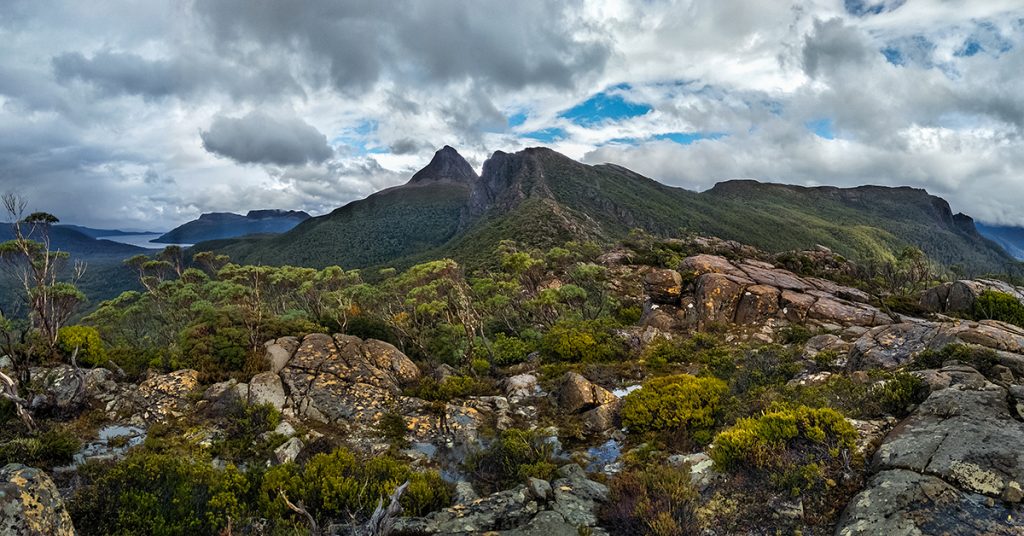 View over lake St Clair and Mt Olympus from the Labyrinth, Cradle Mountain National park
