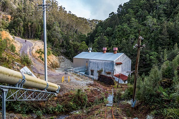 Lower Lake Margaret minihydro power station with the stell penstocks in the foreground.