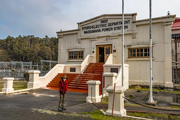 James standing in front of the Waddamana Power Station