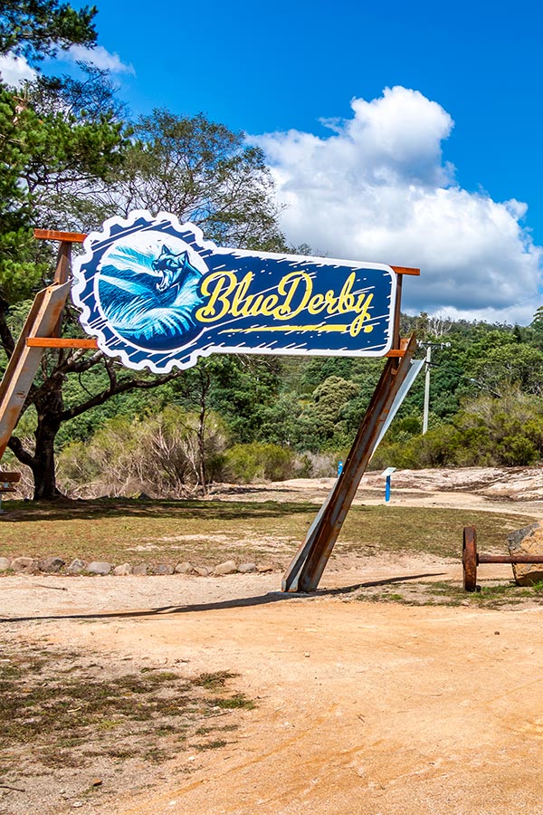Blue Derby Trail Head with large entrance sign