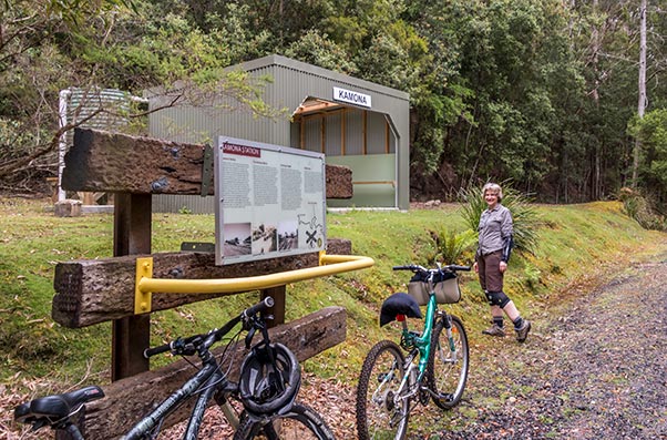 Shelter picnic shed on the North East rail trail in Tasmania