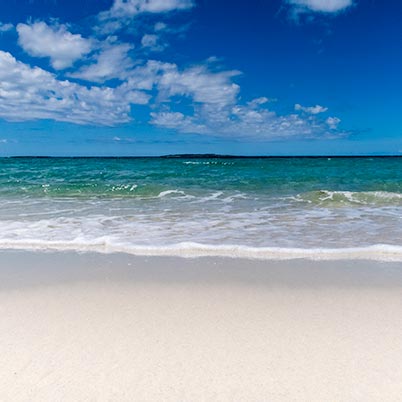 White sandy beach at Little Musselroe in North East Tasmania