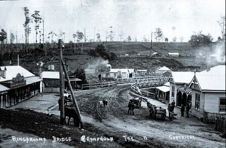 Ringarooma Bridge in pre-federation Branxholm late 1800's.