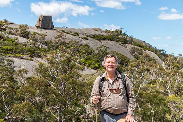 Graham in the foreground with the Cube Rock in the background.