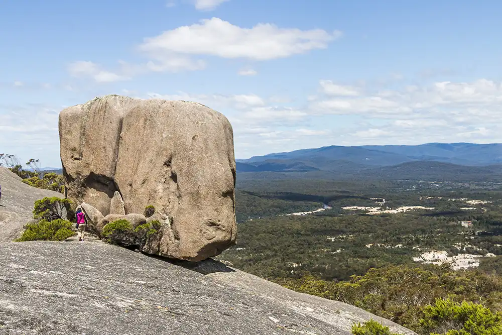 Looking from Cube rock out to the mountains in North East Tasmania