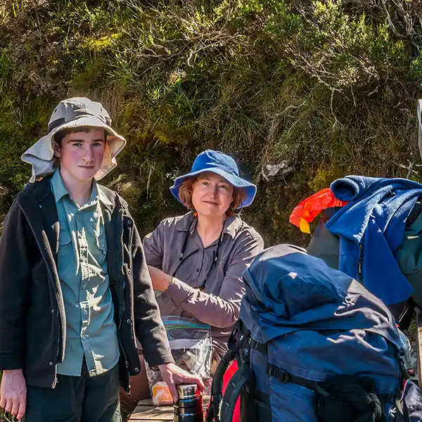 James and Christine at Pelion Creek having lunch.