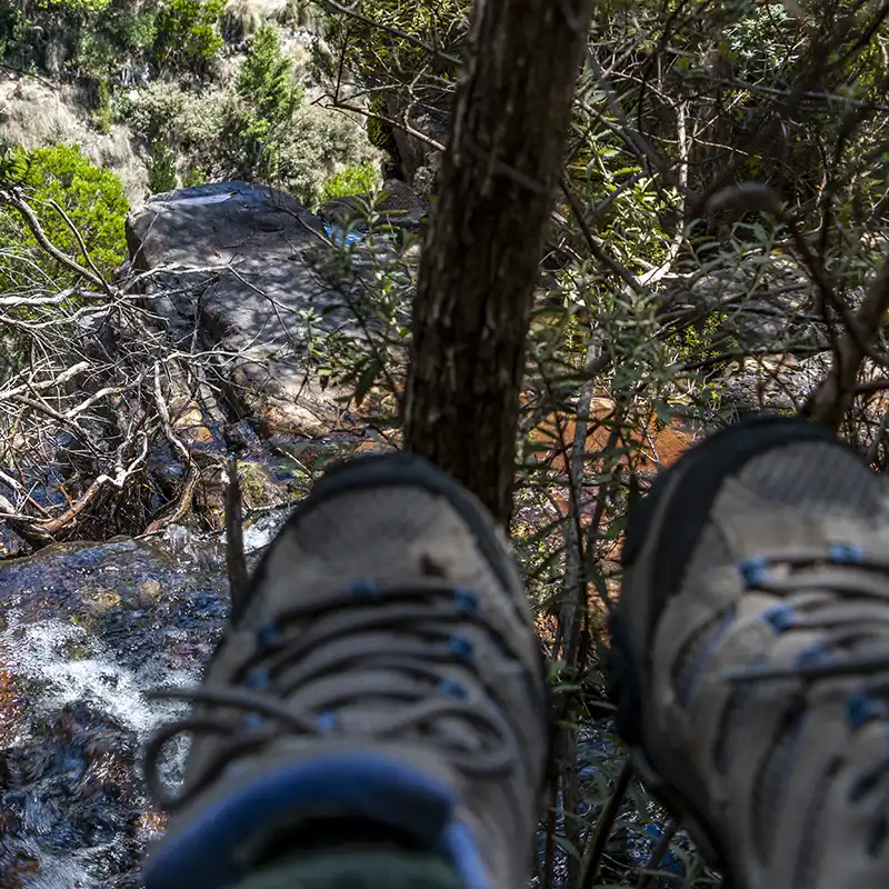 Sitting on the top of Ralphs Falls in North East Tasmania