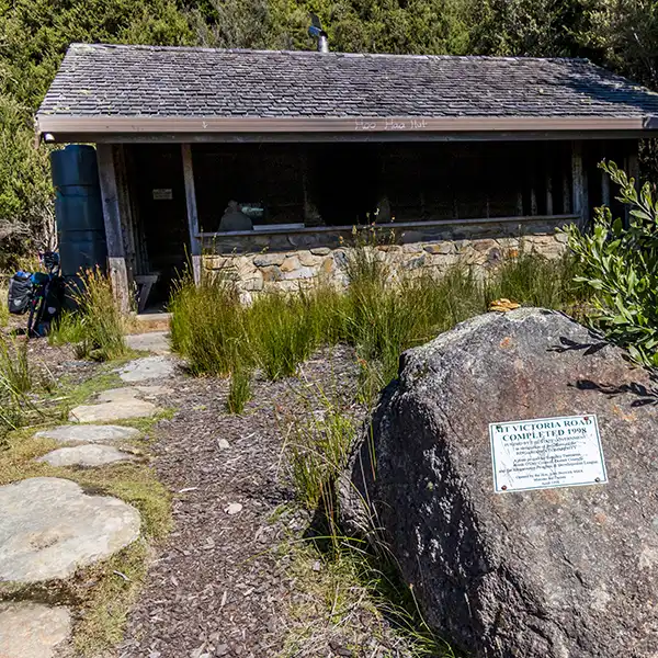 Ralphs Falls shelter shed on Mt Victoria in North East Tasmania