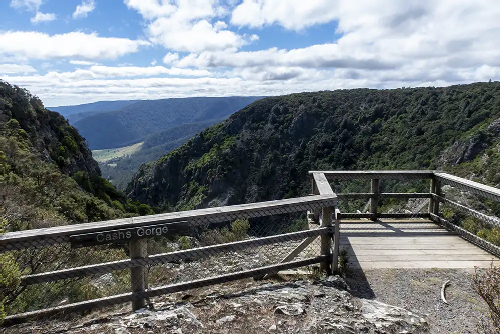 Cashs Gorge Lookout in North East Tasmania