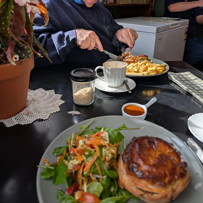 A great cafe meal at Seasons Pantry in Branxholm, North East Tasmania